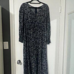Sheen Midi Flower Print Dress - Size Medium